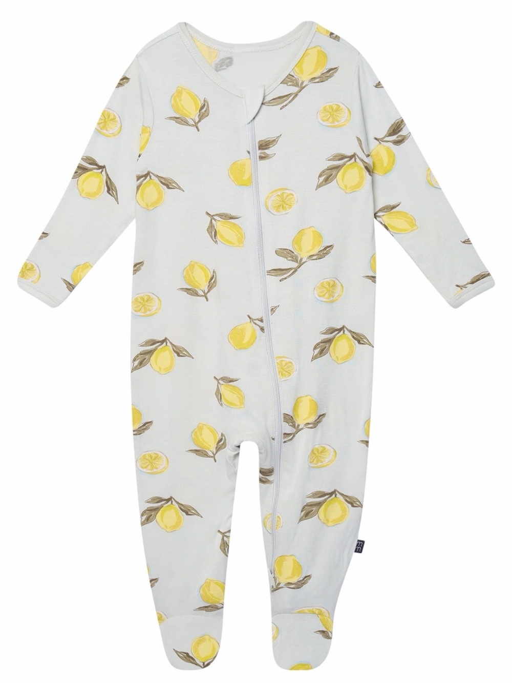 Baby Yellow Lemon Print Baby Footie One-Piece
